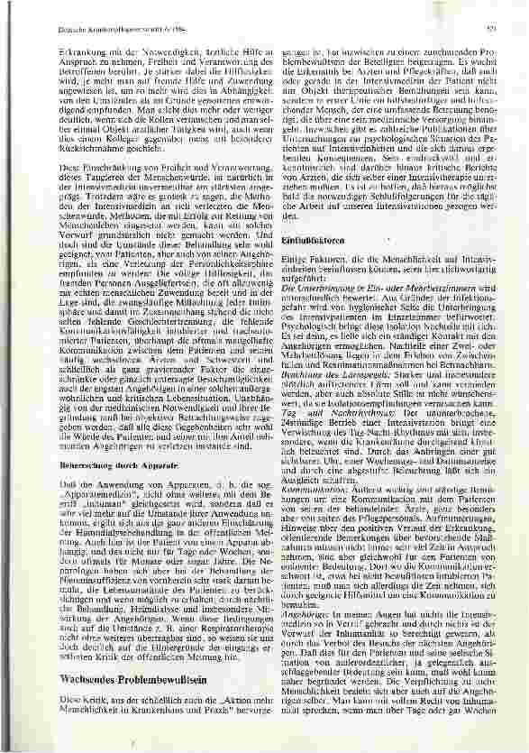 Vorschauseite 2: Intensivmedizin und Menschlichkeit