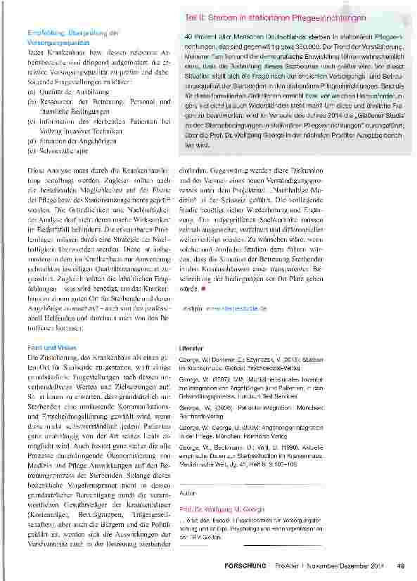 Vorschauseite 4: Gießener Studien über Sterbeorte in Deutschland Teil I: Das Krankenhaus
