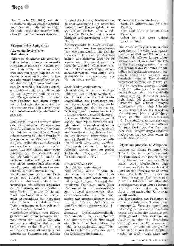 Vorschauseite 6: Tuberkulose 2. Teil: Tuberkulintest, Therapie, pflegerische Maßnahmen