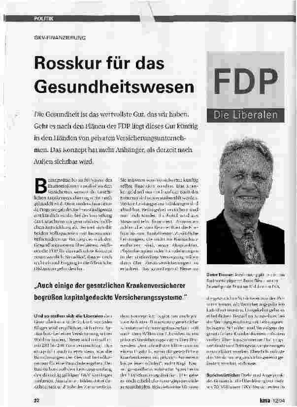 Vorschauseite 1: Rosskur für das Gesundheitswesen