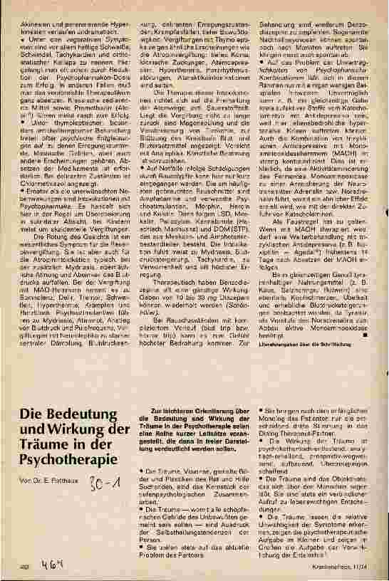Vorschauseite 1: Die Bedeutung und Wirkung der Träume in der Psychotherapie