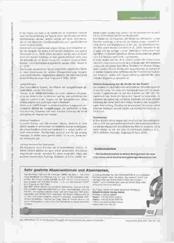 Vorschauseite 2: Nutzerfreundliche Studienzusammenfassung Evidenzbasierte Therapien für Dysfunktionen der oberen Extremität