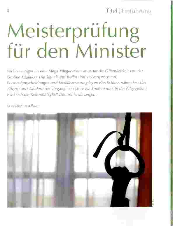 Vorschauseite 1: Meisterprüfung für den Minister