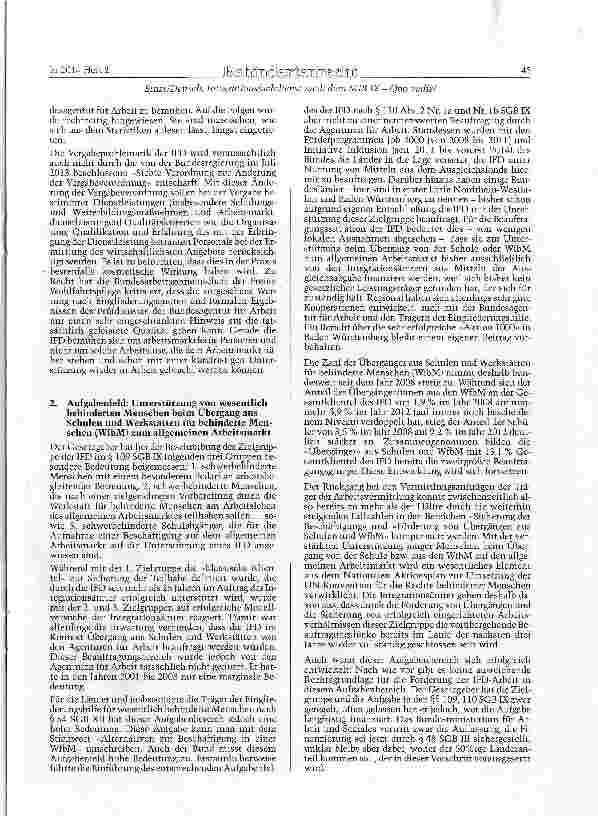 Vorschauseite 3: Integrationsfachdienst nach dem SGB IX -Quovadis?