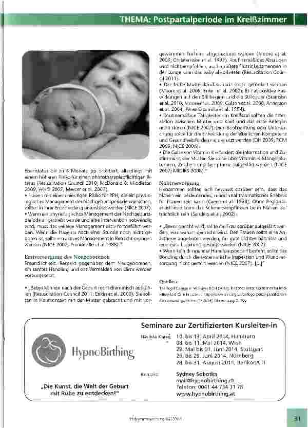 Vorschauseite 2: Postpartalperiode im KreißzimmerTun und Lassen nach der Geburt