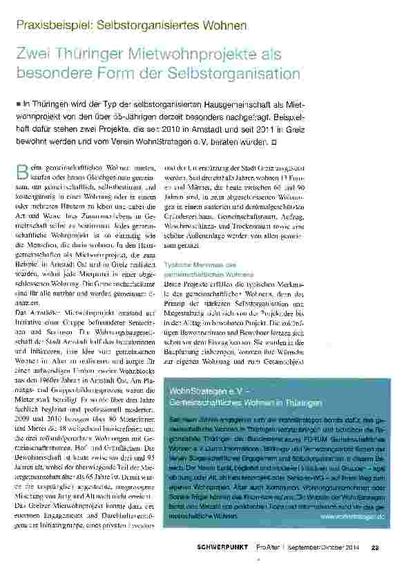 Vorschauseite 1: Zwei Thüringer Mietwohnprojekte als besondere Form der Selbstorganisation
