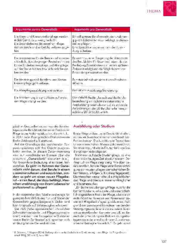 Vorschauseite 3: ASPEKTE DER PFLEGEAUSBILDUNG - HEUTE UND MORGEN Ausbildung mit Zukunft und Relevanz