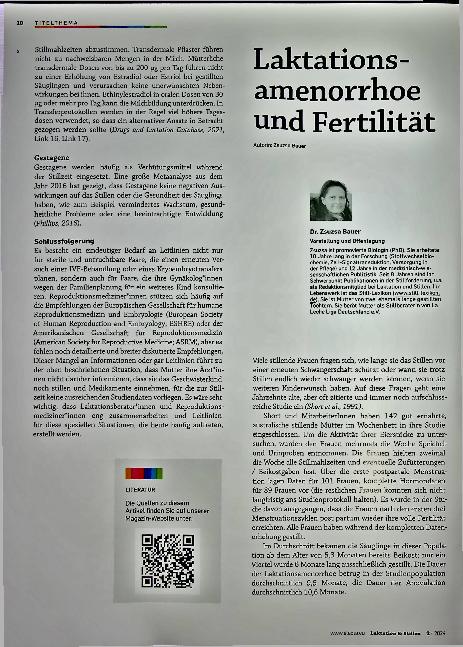 Vorschauseite 1: Laktationsamenorrhoe und Fertilität