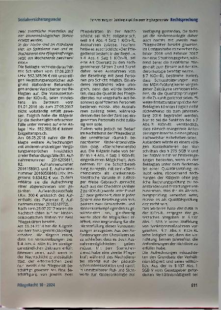 Vorschauseite 2: Zur Aufrechnung von Erstattungsansprüchen gegen Vergütungsansprüche aus anderen Behandlungsfällen.