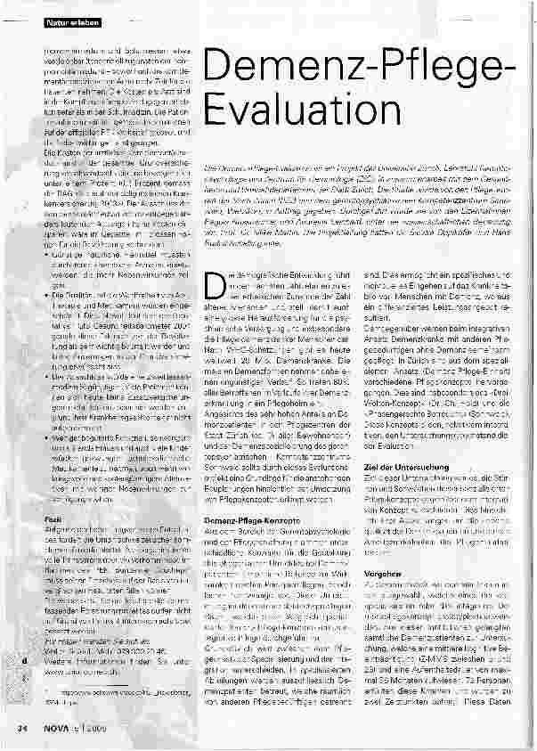 Vorschauseite 1: Demenz-Pflege-Evaluation