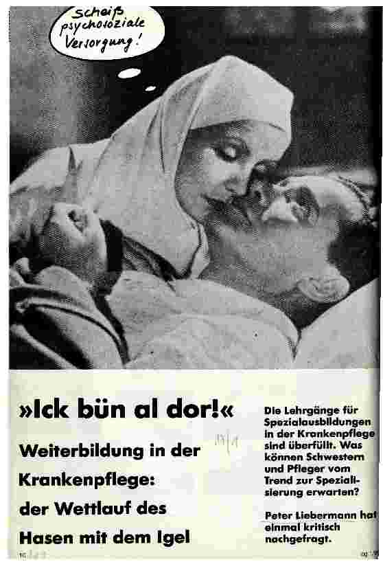 Vorschauseite 1: Ick bün al dor! Weiterbildung in der Krankenpflege: der Wettlauf des Hasen mit dem Igel