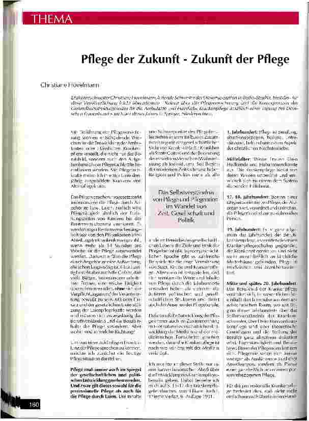 Vorschauseite 1: Pflege der Zukunft - Zukunft der Pflege