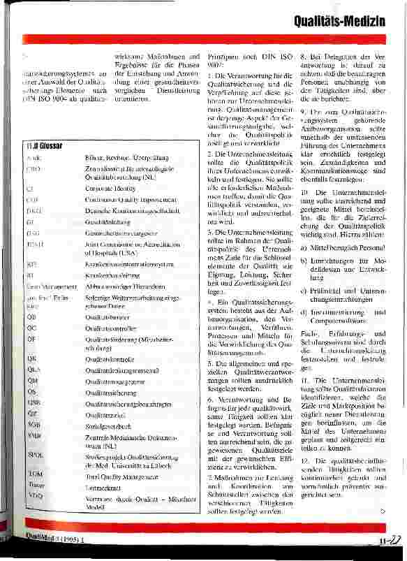 Vorschauseite 2: Qualitätssicherung in der Medizin Teil 2