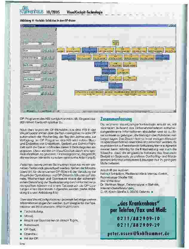 Vorschauseite 6: Online-Berichtswesen im Krankenhaus auf Basis der VisualCockpit-Technologie