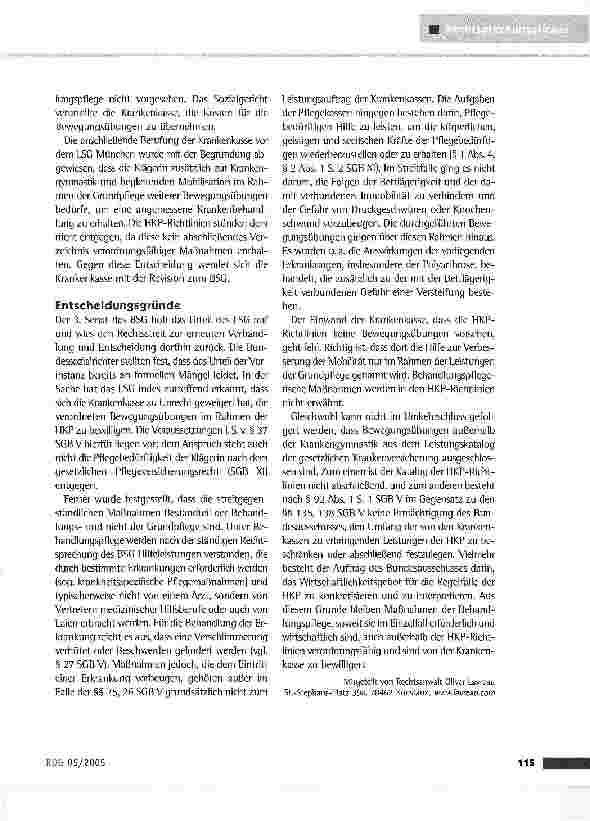 Vorschauseite 2: Abgrenzung zwischen Behandlungsund Grundpflege und die Verbindlichkeit der HKP-Richtlinien