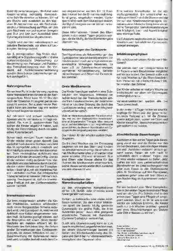 Vorschauseite 5: Pflege nach Nierentransplantation im Kindesalter