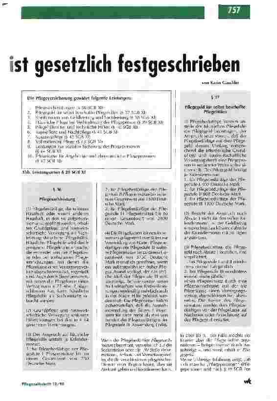Vorschauseite 2: Die berufliche Eigenständigkeit ist gesetzlich festgeschrieben Neues Aufgabengebiet Pflegeberatung
