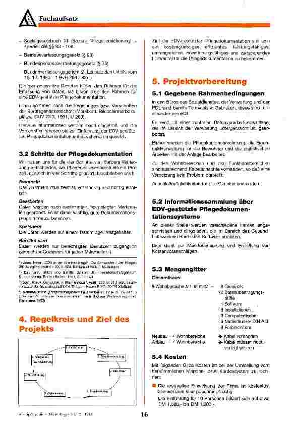 Vorschauseite 3: Einführung einer EDV-gestützten Pflegedokumentation in einem Altenheim - ein Aufriß -