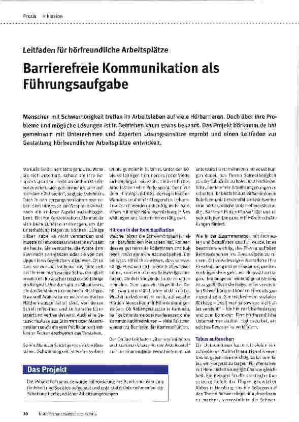Vorschauseite 1: Barrierefreie Kommunikation als Führungsaufgabe