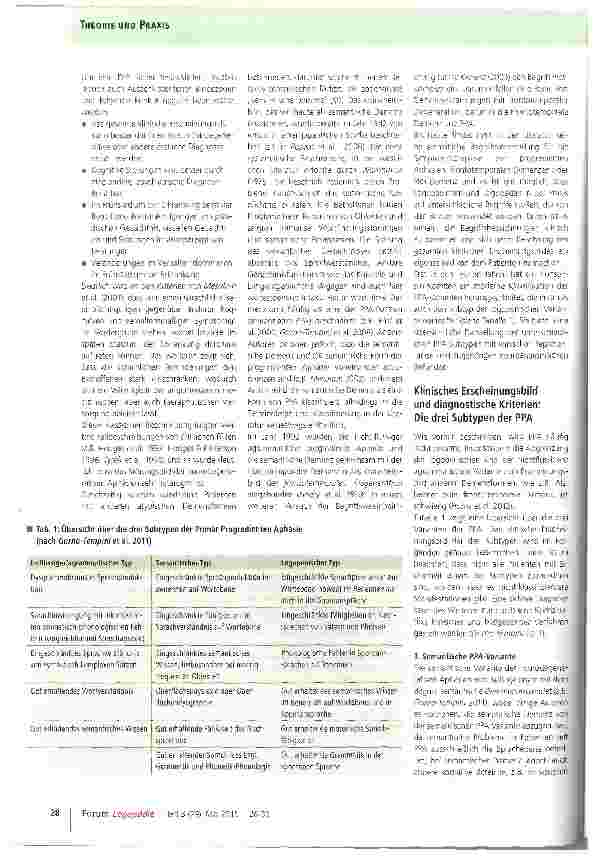Vorschauseite 3: Primär Progrediente Aphasien