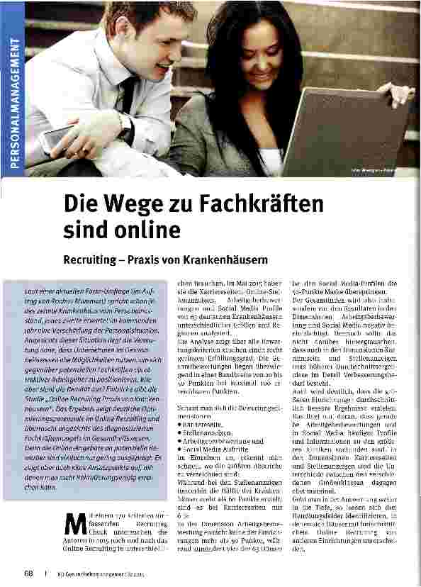 Vorschauseite 1: Die Wege zu Fachkräften sind online