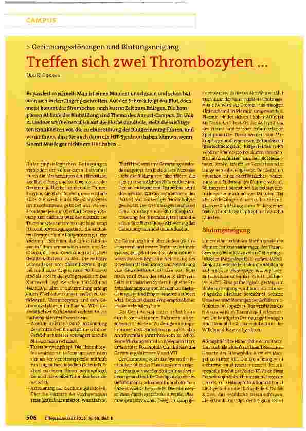 Vorschauseite 1: Treffen sich zwei Thrombozyten