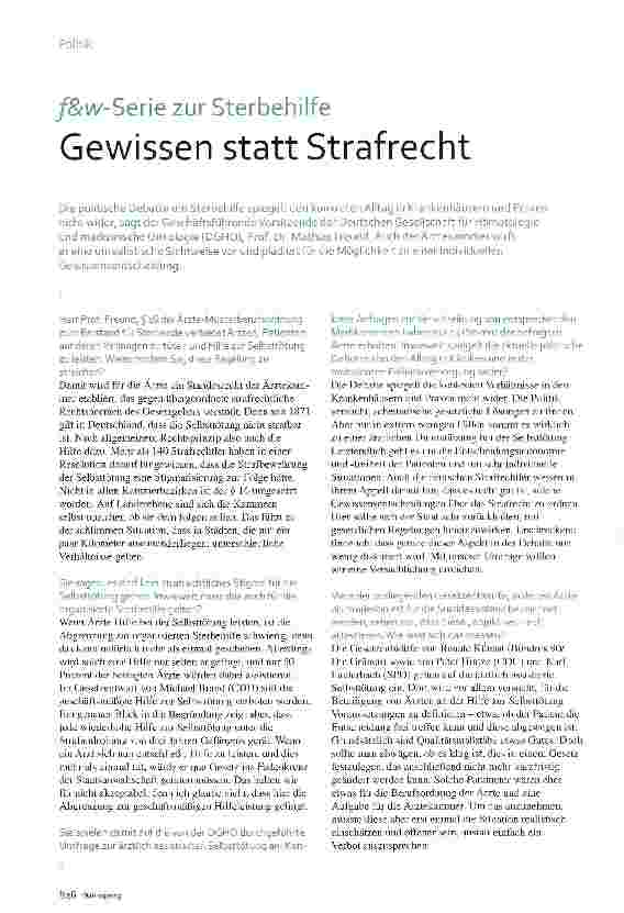Vorschauseite 1: Gewissen statt Strafrecht
