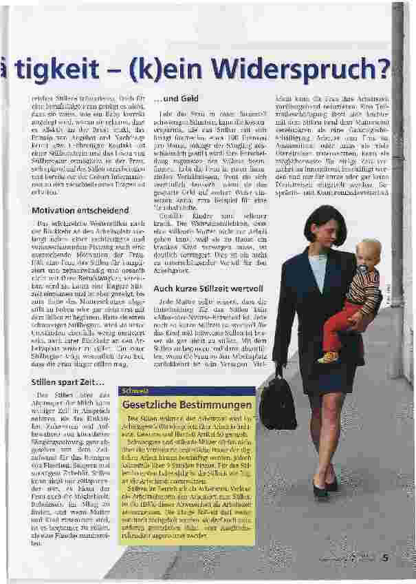 Vorschauseite 2: Stillen und Berufstätigkeit - (k)ein Widerspruch? Lösungen lassen sich finden
