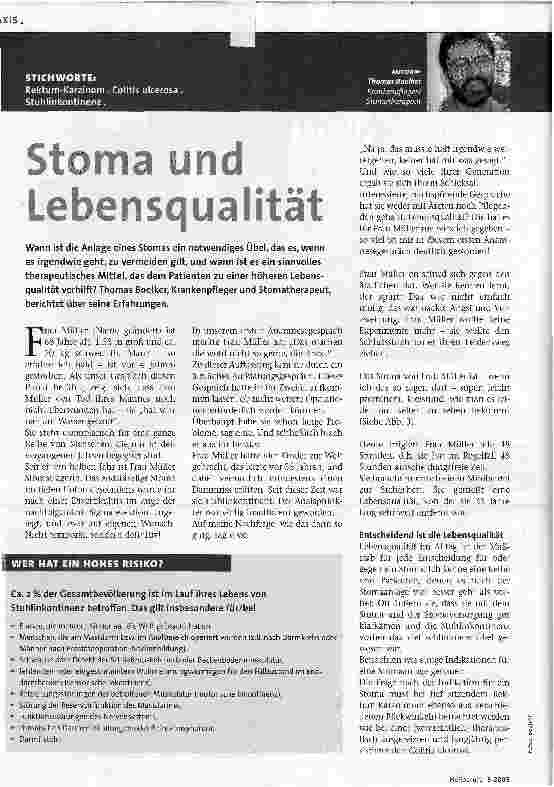 Vorschauseite 1: Stoma und Lebensqualität