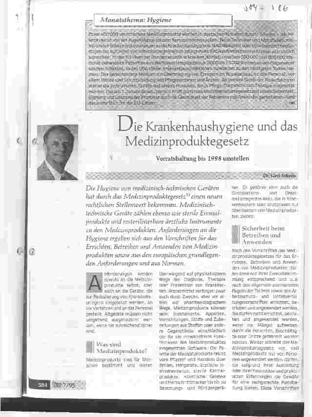 Vorschauseite 1: Die Krankenhaushygiene und das Medizinproduktegesetz