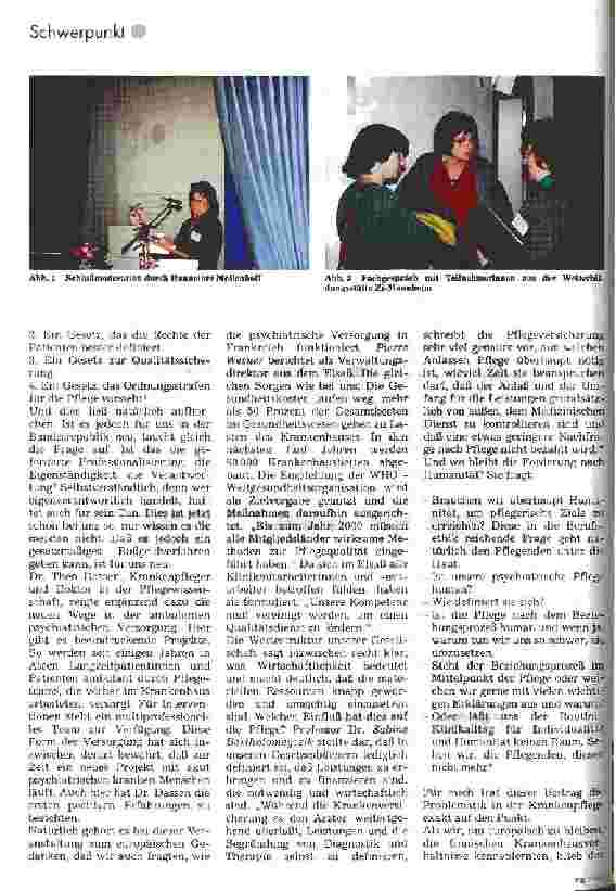 Vorschauseite 2: Neue Wege in der psychiatrischen Pflege 2. Europäisches Psychiatrisches Krankenpflegesymposium