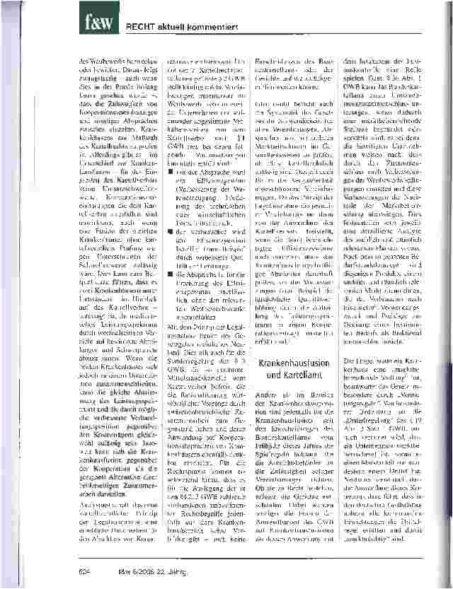Vorschauseite 3: Krankenhäuser und Kartellrecht