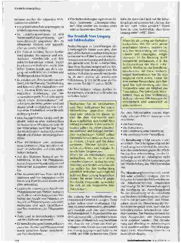 Vorschauseite 4: Gewalt in der Kinderkrankenpflege