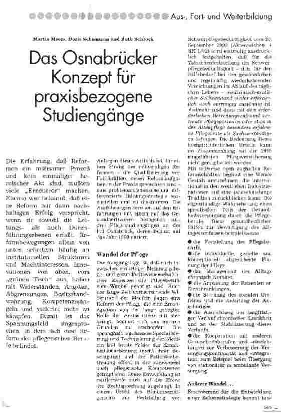 Vorschauseite 1: Das Osnabrücker Konzept für praxisbezogene Studiengänge