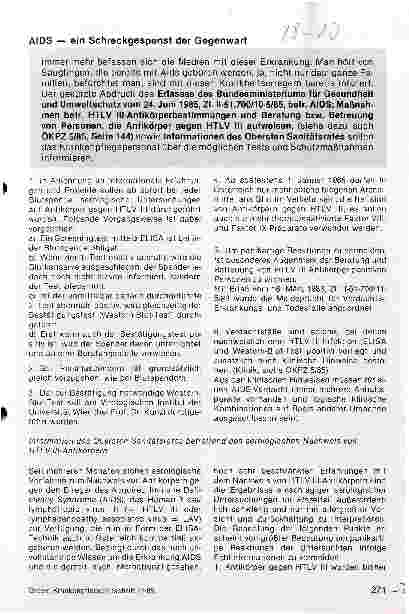 Vorschauseite 1: Aids - ein Schreckgespenst der Gegenwart