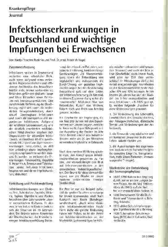 Vorschauseite 1: Infektionserkrankungen in Deutschland und wichtige Impfungen bei Erwachsenen