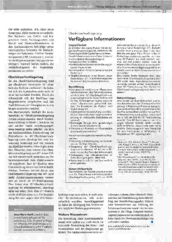 Vorschauseite 2: Oberkörperhochlagerung und Aspirationspneumonie