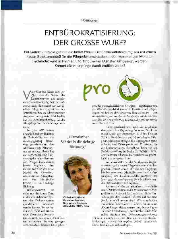 Vorschauseite 1: ENTBÜROKRATISIERUNG: DER GROSSE WURF?