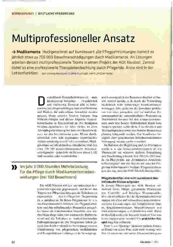 Vorschauseite 1: Multiprofessioneller Ansatz