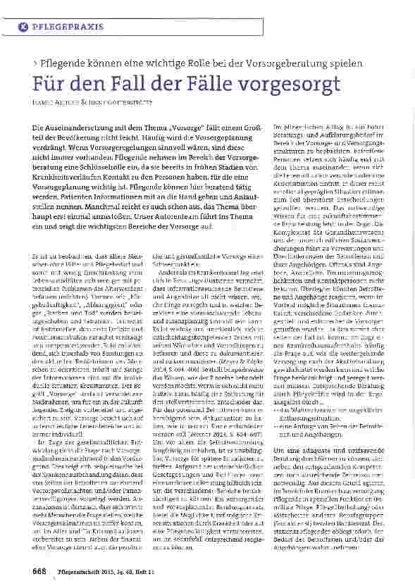 Vorschauseite 1: Für den Fall der Fälle vorgesorgt