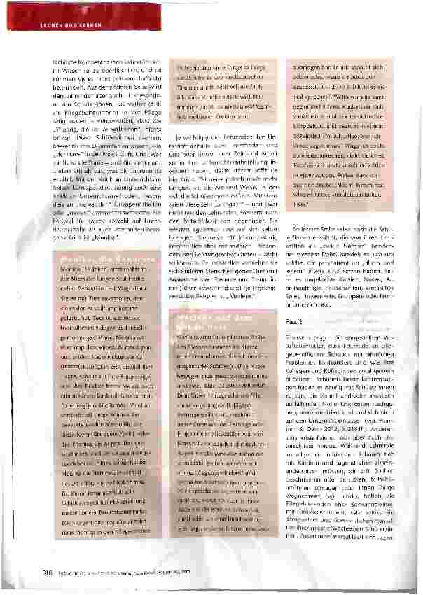 Vorschauseite 5: Schwierige Schüler/innen und ihre Lehrer/innen Teil 2: Schülerporträts von PflegeSehrenden