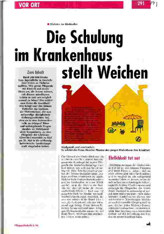 Vorschauseite 1: Die Schulung im Krankenhaus stellt Weichen
