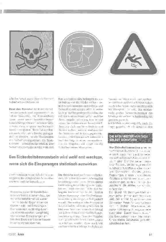 Vorschauseite 2: ARBEITSSICHERHEIT. Riskanter Sparkurs