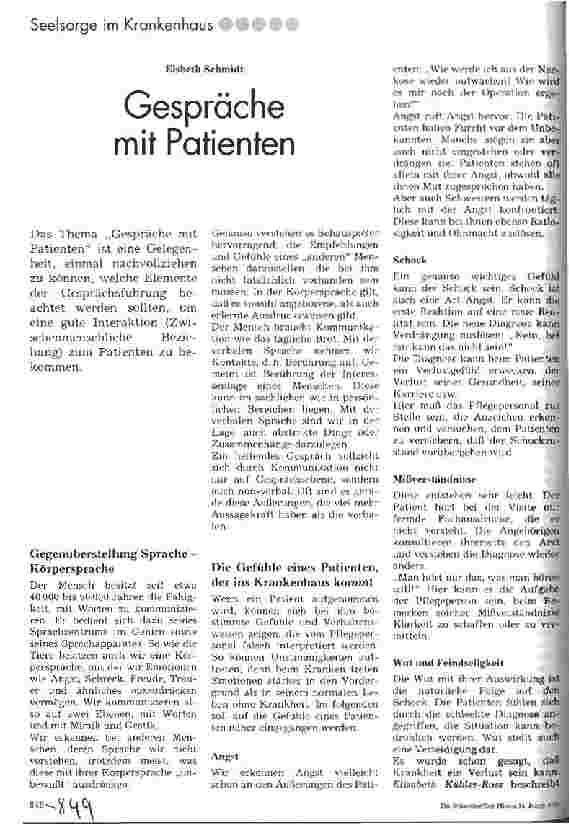 Vorschauseite 1: Gespräche mit Patienten