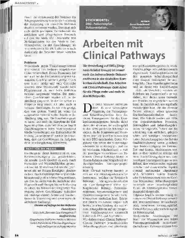 Vorschauseite 1: Arbeiten mit Clinical Pathways