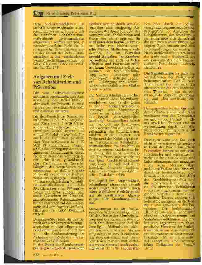 Vorschauseite 2: Rehabilitation, Prävention, Kur Notwenidge Differenzierung