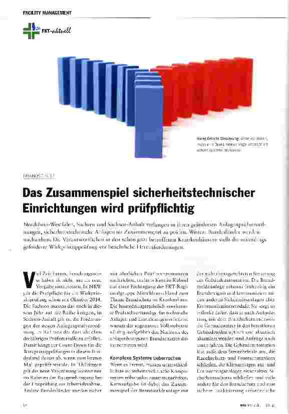 Vorschauseite 1: Das Zusammenspiel sicherheitstechnischer Einrichtungen wird prüfpflichtig