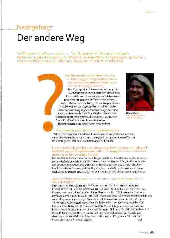 Vorschauseite 1: Nachgefragt Der andere Weg