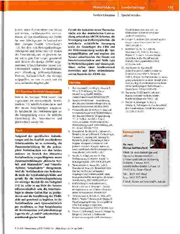 Vorschauseite 5: Zusatzweiterbildungsordnung Notfallmedizin