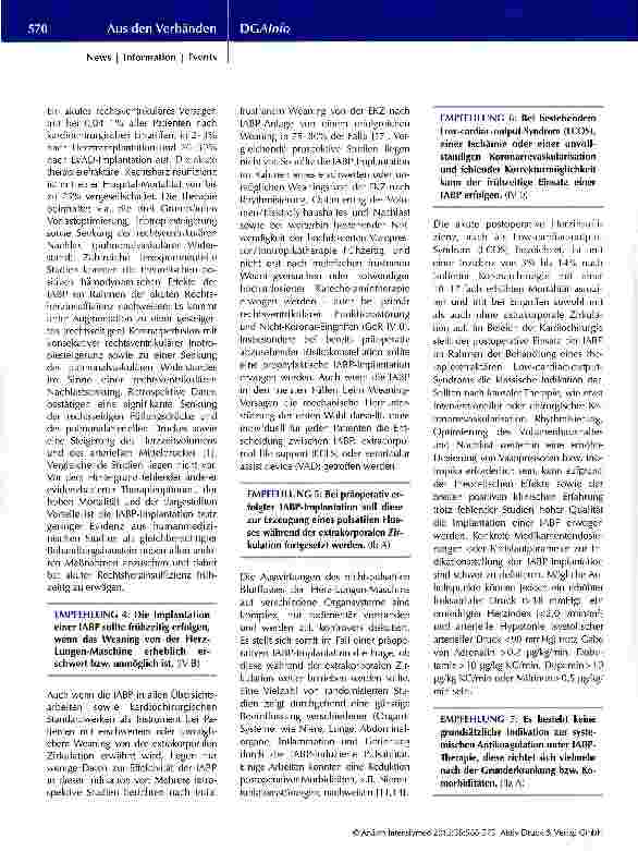 Vorschauseite 3: S3-Leitlinie: Einsatz der intraaortalen Ballongegenpulsation in der Herzchirurgie
